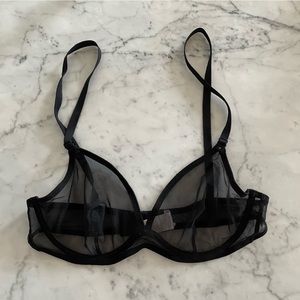 ERES black mesh underwire bra 32B